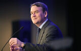 Incumbent Sen. Michael Bennet, Democrat-Colorado, speaks during an election watch party, in downtown Denver. November 8, 2022. (David Zalubowski/AP)
