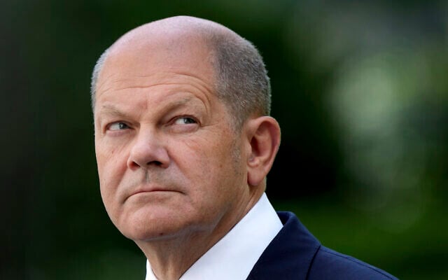 FILE -- German Chancellor Olaf Scholz attends a press conference at the Chancellery in Berlin, July 4, 2022. (AP Photo/Michael Sohn, file) FILE -- German Chancellor Olaf Scholz attends a press conference at the Chancellery in Berlin, July 4, 2022. (AP Photo/Michael Sohn, file)