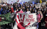 Demonstrators attend a protest at the COP27 UN Climate Summit, Saturday, November 12, 2022, in Sharm el-Sheikh, Egypt. (AP Photo/Peter Dejong)