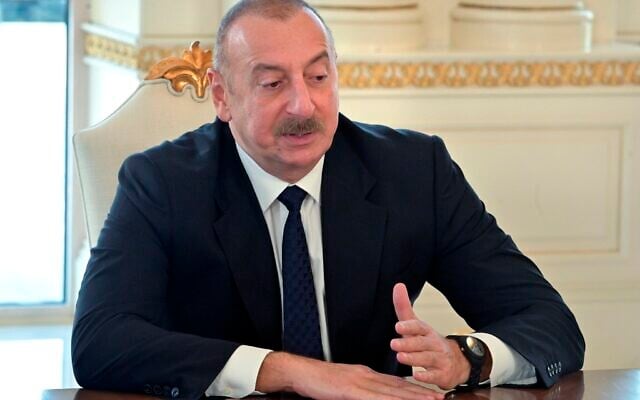Azerbaijani President Ilham Aliyev speaks to Russian Prime Minister Mikhail Mishustin during their meeting in Baku, Azerbaijan, Friday, Nov. 18, 2022. (Alexander Astafyev, Sputnik, Government Pool Photo via AP) Azerbaijani President Ilham Aliyev speaks to Russian Prime Minister Mikhail Mishustin during their meeting in Baku, Azerbaijan, Friday, Nov. 18, 2022. (Alexander Astafyev, Sputnik, Government Pool Photo via AP)