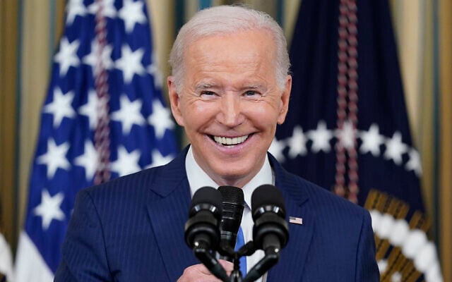 US President Joe Biden smiles as he speaks in the State Dining Room of the White House in Washington, Wednesday, Nov. 9, 2022. Biden turns 80 on Sunday, Nov. 20. (AP/Susan Walsh) US President Joe Biden smiles as he speaks in the State Dining Room of the White House in Washington, Wednesday, Nov. 9, 2022. Biden turns 80 on Sunday, Nov. 20. (AP/Susan Walsh)