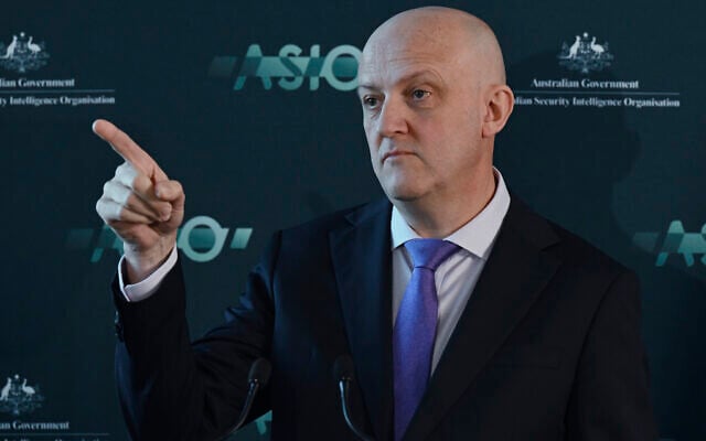 Australian Security Intelligence Organization director-general Mike Burgess talks in Canberra, Australia, Nov. 28, 2022. (Mick Tsikas/AAP Image via AP) Australian Security Intelligence Organization director-general Mike Burgess talks in Canberra, Australia, Nov. 28, 2022. (Mick Tsikas/AAP Image via AP)