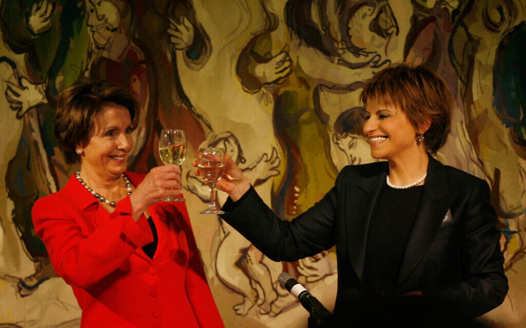 United States House Speaker, Nancy Pelosi, left, drinks a toast with Speaker of the Knesset, Dalia Itzik, during a ceremony at the Knesset on April 1, 2007. (Michal Fattal/Flash90) United States House Speaker, Nancy Pelosi, left, drinks a toast with Speaker of the Knesset, Dalia Itzik, during a ceremony at the Knesset on April 1, 2007. (Michal Fattal/Flash90)