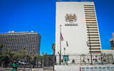 The British embassy in Tel Aviv on September 9, 2022. (Avshalom Sassoni/Flash90)