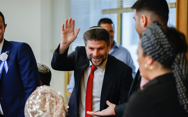 Religious Zionist leader Bezalel Smotrich speaks at faction meeting of his far-right party, ahead of the swearing-in of the new Knesset, on November 15, 2022. (Olivier Fitoussi/Flash90) Religious Zionist leader Bezalel Smotrich speaks at faction meeting of his far-right party, ahead of the swearing-in of the new Knesset, on November 15, 2022. (Olivier Fitoussi/Flash90)