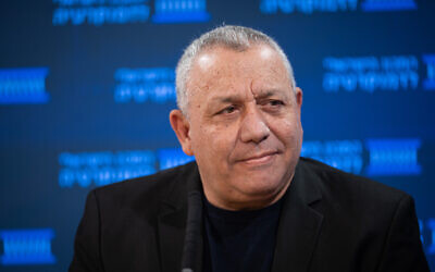 National Unity MK Gadi Eizenkot speaks at a conference organized by the Israel Democracy Institute in Jerusalem on November 29, 2022. (Yonatan Sindel/Flash90)