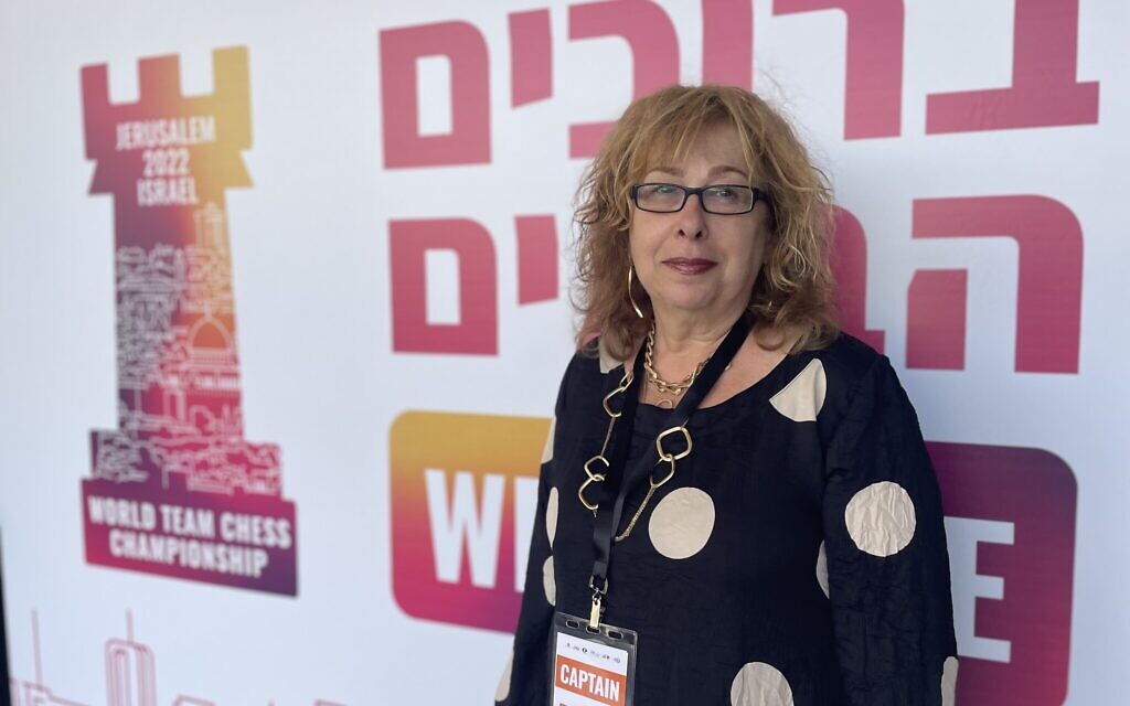 Ilana David, captain of Israel's team at the World Teams Chess Championship, on November 20, 2022, in Jerusalem. (Inna Lazareva/Times of Israel) Ilana David, captain of Israel's team at the World Teams Chess Championship, on November 20, 2022, in Jerusalem. (Inna Lazareva/Times of Israel)