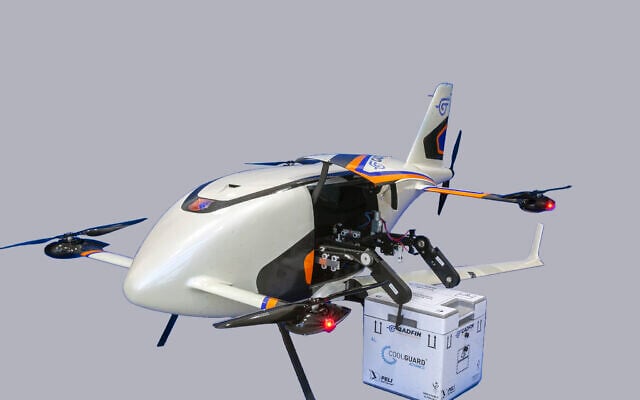 Gadfin's Spirit One aerial drone to deliver medical supplies to Israeli hospitals around the country. (Credit: Gadfin) Gadfin's Spirit One aerial drone to deliver medical supplies to Israeli hospitals around the country. (Credit: Gadfin)