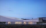 An architectural rendering of the new National Library of Israel building, set to open in 2023. The building was designed by the Swiss firm Herzog & de Meuron. (Herzog & de Meuron 2022)