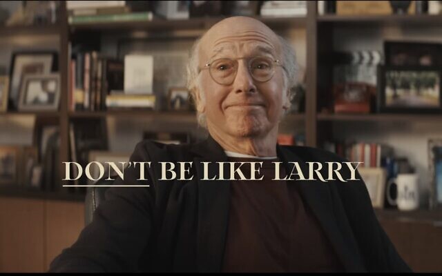Screen capture from video of Larry David featuring in a commercial for cryptocurrency exchange FTX, in 2021. (YouTube. Used in accordance with Clause 27a of the Copyright Law) Screen capture from video of Larry David featuring in a commercial for cryptocurrency exchange FTX, in 2021. (YouTube. Used in accordance with Clause 27a of the Copyright Law)