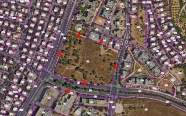 The site of the planned new US Embassy campus on Hebron Road in Jerusalem (Courtesy)