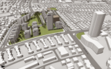 Artist's impression of potential redevelopment on the grounds of an IDF army base in Tel Aviv (courtesy Israel Land Authority)