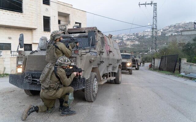 Israeli troops operate in the West Bank, early November 30, 2022. (Israel Defense Forces) Israeli troops operate in the West Bank, early November 30, 2022. (Israel Defense Forces)