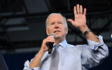 US President Joe Biden speaks during a rally for gubernatorial candidate Wes Moore and the Democratic Party on the eve of the US midterm elections, at Bowie State University in Bowie, Maryland, on November 7, 2022.
(Mandel Ngan/AFP)