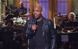 Dave Chappelle hosts 'Saturday Night Live,' November 12, 2022. (NBC Universal via JTA)