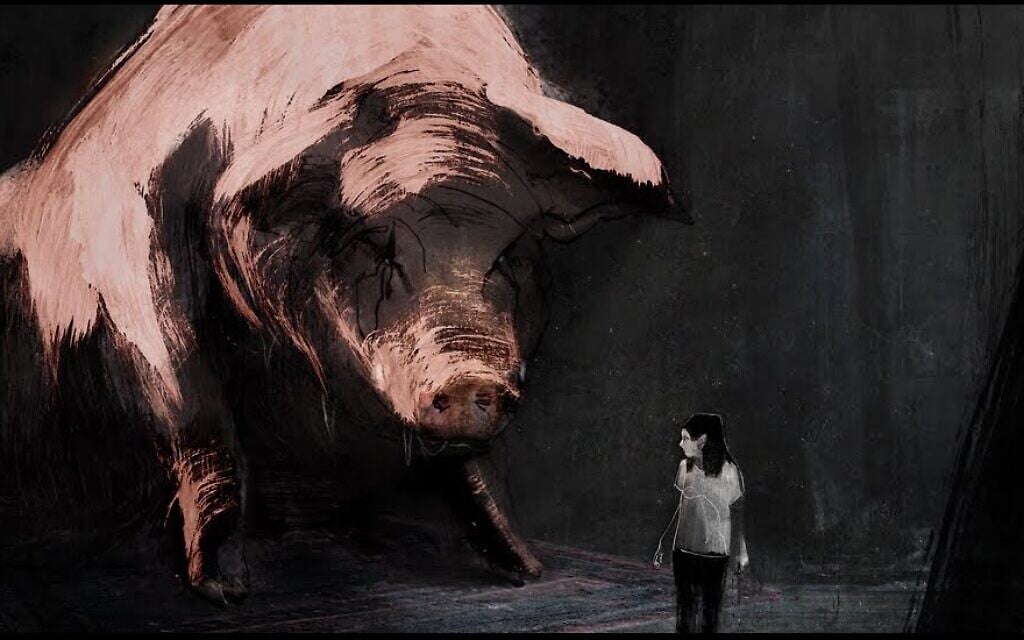 From Tal Kantor's Ophir-winning animated short, 'Letter to a Pig,' which will be screened at the Jerusalem Cinematheque's upcoming Anination Festival, November 16-19, 2022 (Courtesy Tal Kantor) From Tal Kantor's Ophir-winning animated short, 'Letter to a Pig,' which will be screened at the Jerusalem Cinematheque's upcoming Anination Festival, November 16-19, 2022 (Courtesy Tal Kantor)