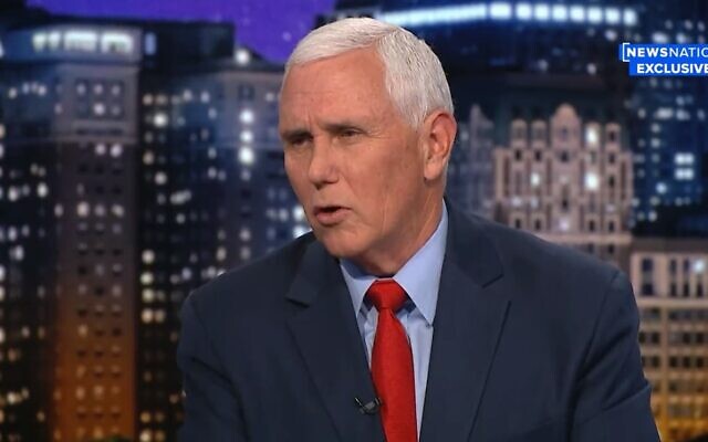 Former vice president, Mike Pence, speaks to NewsNation in an interview that aired on November 28, 2022. (Screenshot via NewsNation on Twitter, used in accordance with Clause 27a of the Copyright Law)
