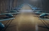 A screengrab from a video posted on October 31, 2022, to the IRGC's Telegram channel shows what seems to be an Iranian attack drone hangar. (The Middle East Media Research Institute)