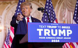 Former US president Donald Trump announces he is running for president for the third time as he speaks at Mar-a-Lago in Palm Beach, Florida, November 15, 2022. (AP Photo/Andrew Harnik)