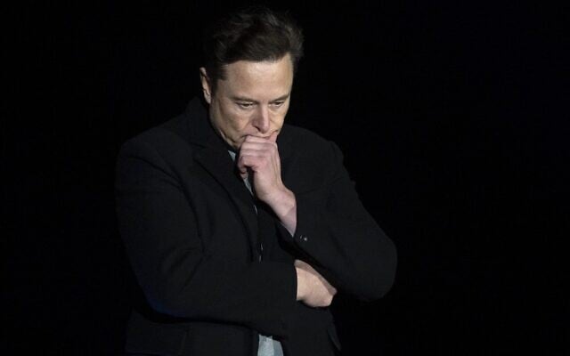 Elon Musk looks down, as he speaks during a press conference at SpaceX's Starbase facility near Boca Chica Village in South Texas, on February 10, 2022. (Jim Watson/ AFP) Elon Musk looks down, as he speaks during a press conference at SpaceX's Starbase facility near Boca Chica Village in South Texas, on February 10, 2022. (Jim Watson/ AFP)