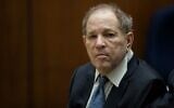 In this file photo from October 4, 2022, Harvey Weinstein appears at the Clara Shortridge Foltz Criminal Justice Center in Los Angeles, California. (Etienne Laurent/Pool/AFP)