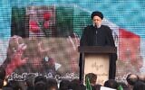 Iran's President Ebrahim Raisi speaks in Tehran on December 27, 2022. (AFP)