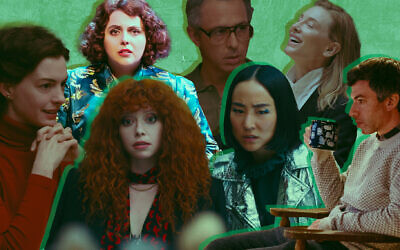 'Armageddon Time,' 'Russian Doll,' 'The Rehearsal' and 'Tár' were some of the cultural works of 2022 to deal with Jewish themes. (Photo illustration: Mollie Suss/70 Faces Media via JTA)