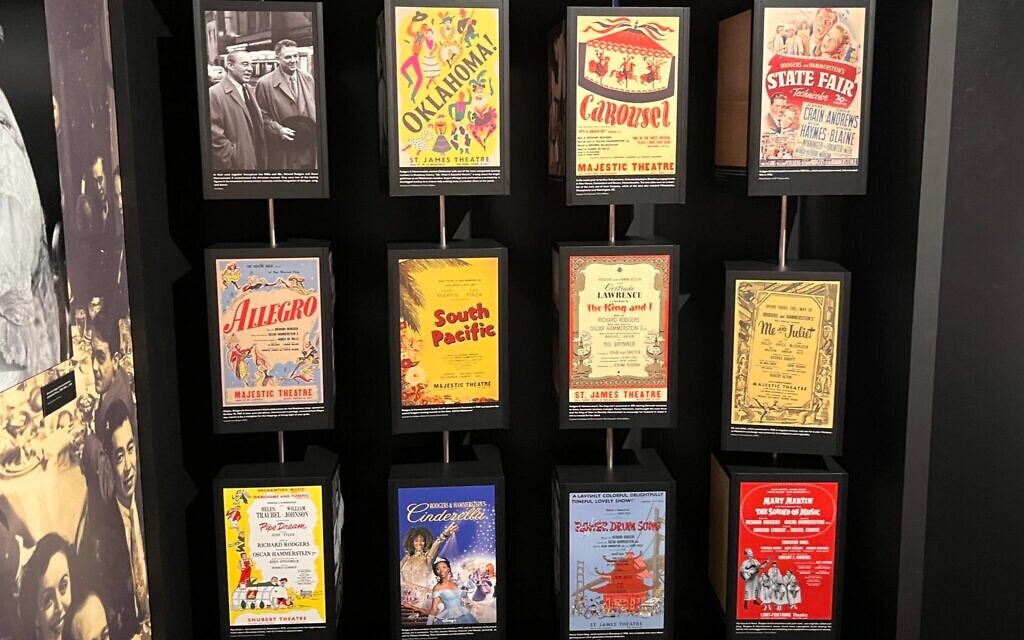 A sample of Rodgers and Hammerstein musicals, on display at the Museum of Broadway. (New York Jewish Week via JTA)