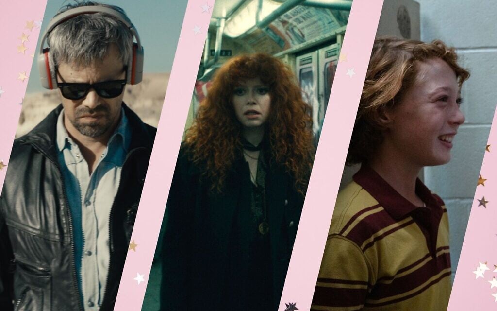 Left to right: Avshalom Pollak as 'Y' in Nadav Lapid's film 'Ahed's Knee' (Kino Lorber/ via JTA); Natasha Lyonne in 'Russian Doll' (Courtesy of Netflix © 2022); Michael Banks in James Gray’s ‘Armageddon Time' (Courtesy of Anne Joyce/Focus Features) Left to right: Avshalom Pollak as 'Y' in Nadav Lapid's film 'Ahed's Knee' (Kino Lorber/ via JTA); Natasha Lyonne in 'Russian Doll' (Courtesy of Netflix © 2022); Michael Banks in James Gray’s ‘Armageddon Time' (Courtesy of Anne Joyce/Focus Features)