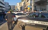 The scene where a man was shot dead at a restaurant in Haifa, December 22, 2022 (Israel Police)