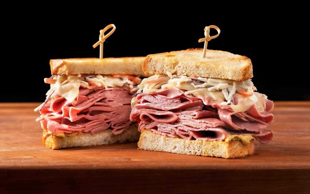 Sy Ginsberg's corned beef Reuben sandwich. (Courtesy)