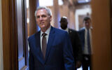 House Minority Leader Kevin McCarthy, R-California, walks to the chamber for final votes as the House wraps up its work for the week, at the Capitol in Washington, December 2, 2022. (J. Scott Applewhite/AP)