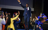 Democratic Sen. Raphael Warnock speaks during an election night watch party, Tuesday, Dec. 6, 2022, in Atlanta. Democratic Sen. Raphael Warnock has defeated Republican challenger Herschel Walker in a runoff election in Georgia. (AP/John Bazemore)