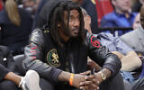 Amar'e Stoudemire watches during the second half of an NBA basketball game between the Miami Heat and Sacramento Kings, Jan. 20, 2020, in Miami. (AP Photo/Lynne Sladky)