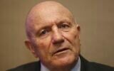 George Cohen talks to the media at the Royal Garden Hotel in London on January 5, 2016. (AP Photo/Alastair Grant, File)
