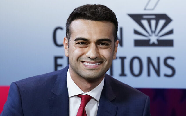 Abraham Hamadeh, a Republican candidate for Arizona attorney general, is seen prior to a debate against Democrat Kris Mayes on Sept. 28, 2022. (AP Photo/Ross D. Franklin, File) Abraham Hamadeh, a Republican candidate for Arizona attorney general, is seen prior to a debate against Democrat Kris Mayes on Sept. 28, 2022. (AP Photo/Ross D. Franklin, File)