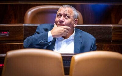 MK Gadi Eisenkot attends a discussion at the Knesset in Jerusalem, on November 22, 2022. (Olivier Fitoussi/Flash90)