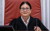 Supreme Court Chief Justice Esther Hayut attends a hearing in Jerusalem on December 1, 2022. (Yonatan Sindel/Flash90)