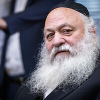 UTJ MK Yitzchak Goldknopf seen during a faction meeting at the Knesset in Jerusalem, December 5, 2022. (Olivier Fitoussi/Flash90)