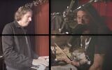 Screen capture from video of Foo Fighters' frontman Dave Grohl, right, and music producer Greg Kurstin, left, during a live performance for the Hanukkah Sessions, Los Angeles, December 5, 2022. (YouTube. Used in accordance with Clause 27a of the Copyright Law)