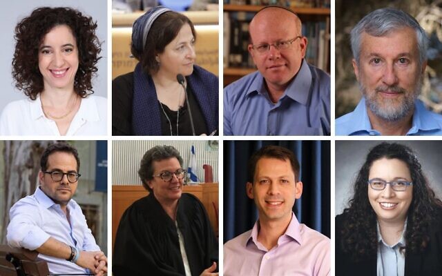 Top row: Dr. Tamar Hostovsky Brandes, Senior Lecturer, Faculty of Law, Ono Academic College; Adv. Shlomit Ravitsky Tur-Paz, Director of IDI's Joan and Irwin Jacobs Center for Shared Society and Director of Institute's Religion and State Program; Prof. Amichai Cohen, Senior Fellow at the Israel Democracy Institute; Prof. Moshe Koppel, Founding Chairman of the Kohelet Policy Forum
Bottom row: Prof. Yaniv Roznai, Associate Professor & Vice-Dean, Harry Radzyner Law School, Co-director, Rubenstein Center for Constitutional Challenges, Reichman University; Dr. Susan Weiss, Founder and Director, Center for Women's Justice; Adv. Yonatan Green, Executive Director, the Israel Law & Liberty Forum; Rabbi Adv. Noa Sattath, Executive Director, Association for Civil Rights in Israel (Courtesy)