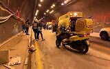 The site of a car crash on Route 60 near Jerusalem, December 9, 2022. (Magen David Adom)