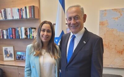 Benjamin Netanyahu (R) and May Golan in the Knesset on December 29, 2022. (Netanyahu's office/courtesy)