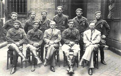 Ze’ev Jabotinsky with Betar leaders in Warsaw, Poland, 1934 (Wikimedia Commons)