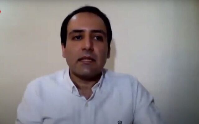 Screen capture from video of prominent Iranian dissident Majid Tavakoli, February 2022. (YouTube; used in accordance with Clause 27a of the Copyright Law) Screen capture from video of prominent Iranian dissident Majid Tavakoli, February 2022. (YouTube; used in accordance with Clause 27a of the Copyright Law)
