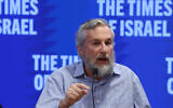 Prof. Moshe Koppel at a Times of Israel Live event at Jerusalem's Israel Democracy Institute, December 15, 2022. (Oded Antman/IDI)