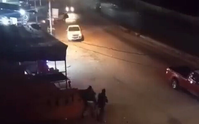 Gunmen are seen opening fire at a police checkpoint in the Egyptian city of Ismailia, purportedly in an attack on December 30, 2022, in a video circulated on social media. (Screenshot: Twitter) Gunmen are seen opening fire at a police checkpoint in the Egyptian city of Ismailia, purportedly in an attack on December 30, 2022, in a video circulated on social media. (Screenshot: Twitter)