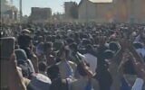 Screen capture from unconfirmed video purportedly showing anti-regime protests in Sistan-Baluchistan, Iran, December 16, 2022. (Twitter. Used in accordance with Clause 27a of the Copyright Law)