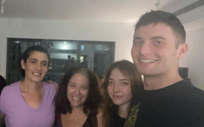 Leah Koppel and her three children in Israel in November 2021. (Social Media)