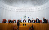 Supreme Court justices arrive for a hearing at the Supreme Court in Jerusalem, October 6, 2022. (Yonatan Sindel/Flash90)
